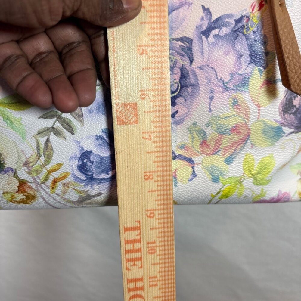 Great Condition Elliott Lucca Delphine Floral Tote Pink & White Purple - Picture 11 of 11